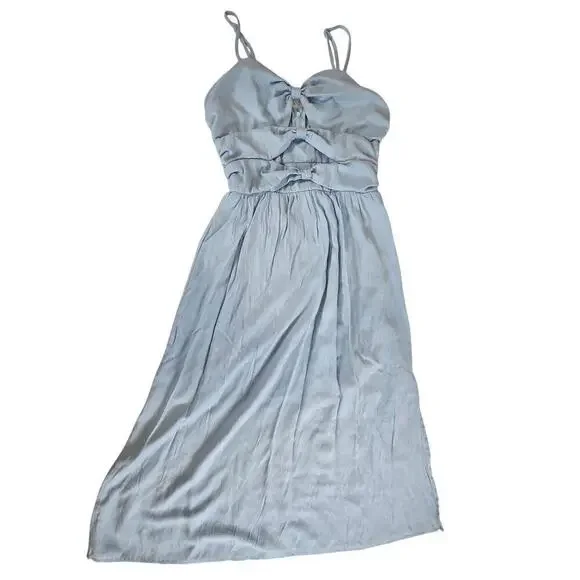 Altard state Bow Cut Out Bella Midi Dress Baby Blue Slip Tank Small - Picture 1 of 11